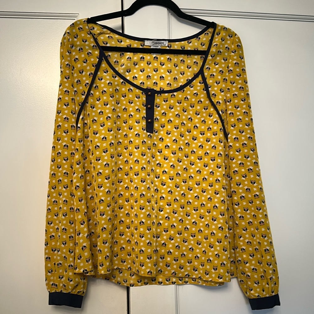 Adorable owl print blouse